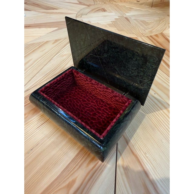 Sculptural Green Marble Box For Sale - Image 4 of 7
