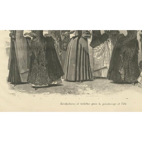 Paper Journal des Dames et des Demoiselles, Panoramic Couture Study, 1887, Paper For Sale - Image 7 of 10