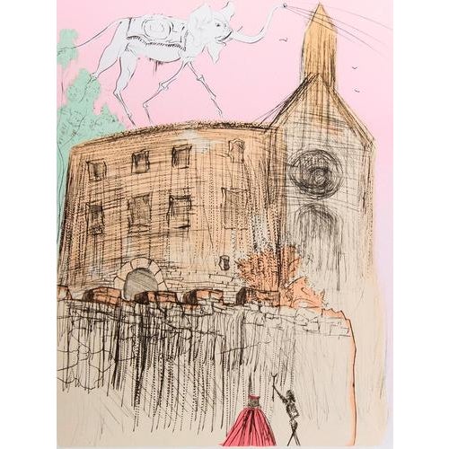 Salvador dali gala's castle (twelve tribes of israel), 1974 vintage poster made for the opening of the dali museum-theatre...