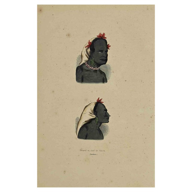 Auguste Wahlen, Naturel et Chef de Vanou, Lithograph, 1844 For Sale