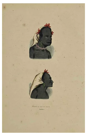 Auguste Wahlen, Naturel et Chef de Vanou, Lithograph, 1844