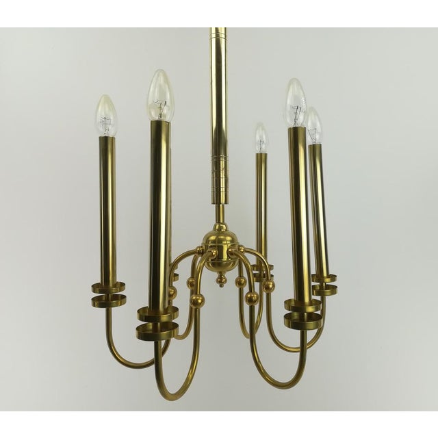 French Brass Chandelier, 1960s For Sale - Image 9 of 9