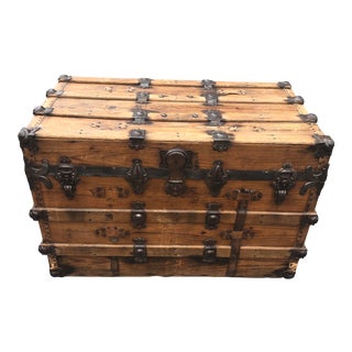 1900s Industrial Steamer Trunk For Sale