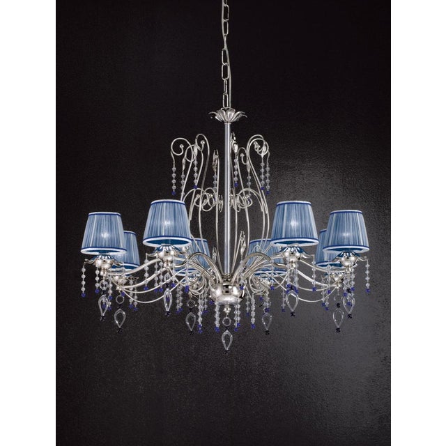 Fenice Crystal 8 Lights Chandelier in Polished Chrome and Glass by Aggiolight For Sale - Image 9 of 11