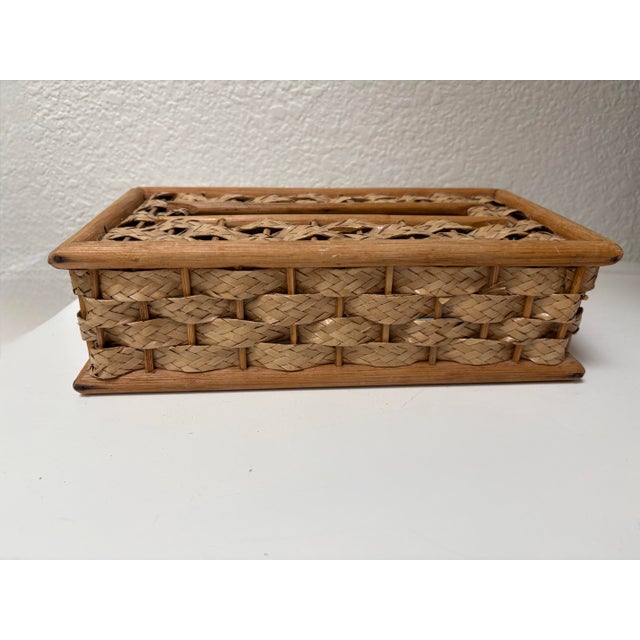 Wood Vintage Rustic Wood Tissue Box Cover For Sale - Image 7 of 7