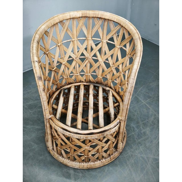 1960s Italian Bamboo and Rattan Lounge Chairs, 1960s, Set of 2 For Sale - Image 5 of 18