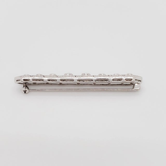 White White Diamond Estate Brooch in 18k White Gold For Sale - Image 8 of 8