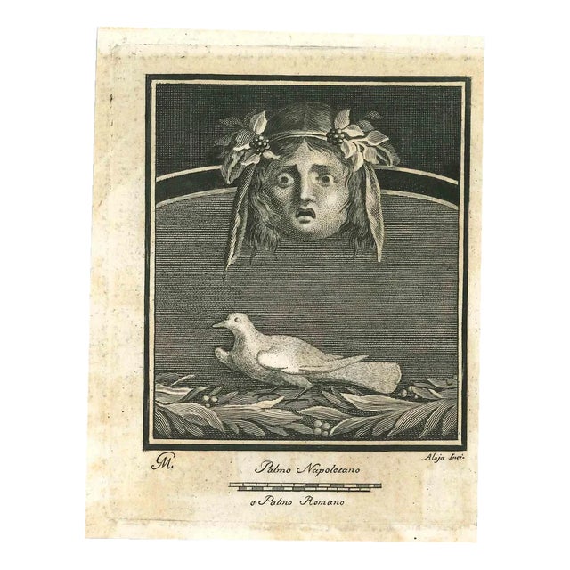 Vincenzo Aloja, Ancient Roman Fresco, Etching, 18th Century For Sale