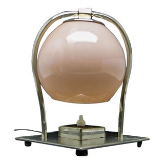 Glass and Metal Table Lamp, Germany, 1930s For Sale