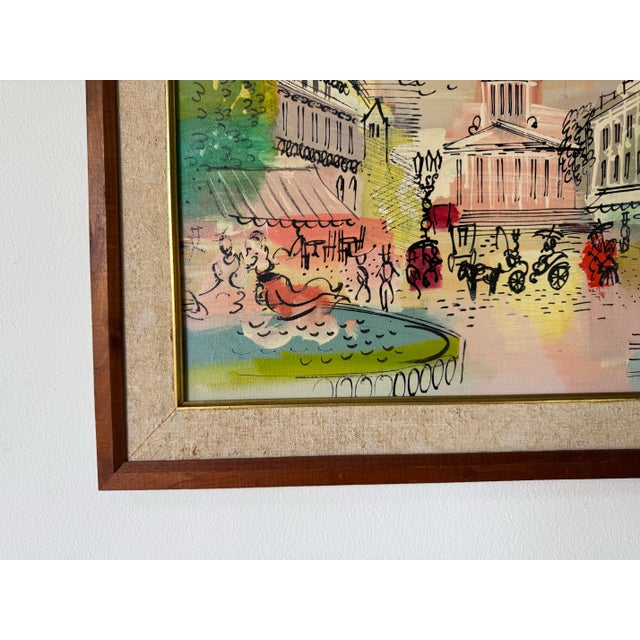 Green Charles Cobelle (1902–1994) Parisian Landscape Oil on Canvas Painting, Framed For Sale - Image 8 of 11