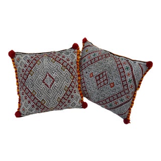 Berber-Patterned Moroccan Pillows, S/2 For Sale