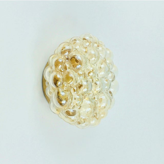 Stunning bubble glass wall light/sconce designed by Helena Tynell for Limburg, Germany's leading glasswork, renowned for...