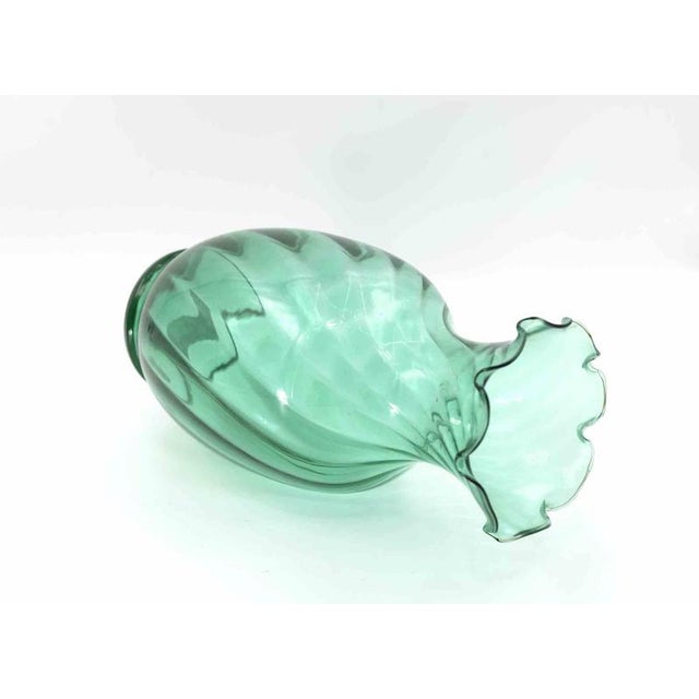 Vintage Green Crystal Vase by Vetro Vitt For Sale - Image 4 of 6