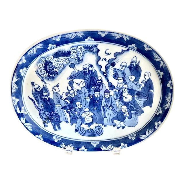 19th C. Blue & White Chinese Export Platter For Sale