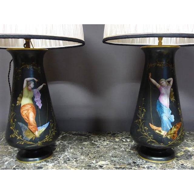 French Porcelain Table Lamps, Set of 2 For Sale - Image 6 of 13