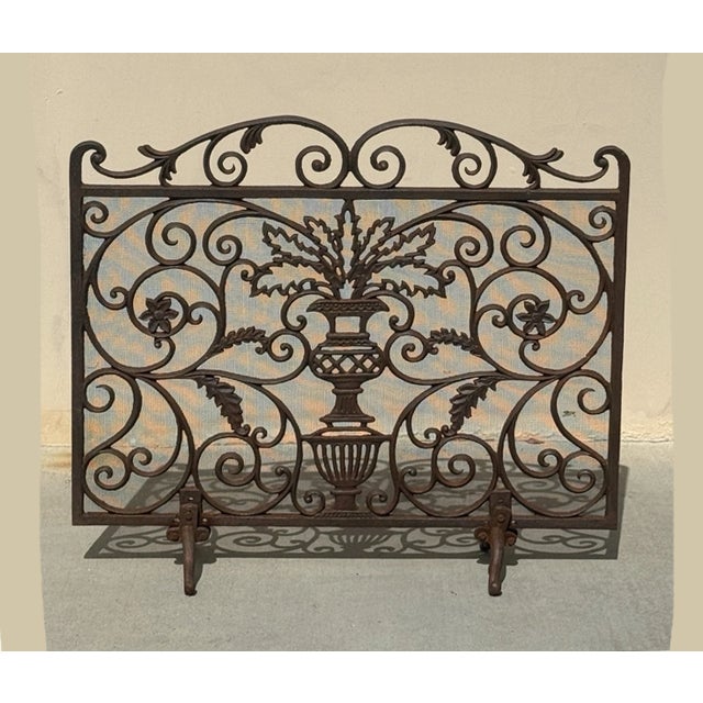 Measurements: 26.5" H x 30.75"W x 8" deep Gorgeous fireplace screen that came out of an estate in the Los Angeles area...