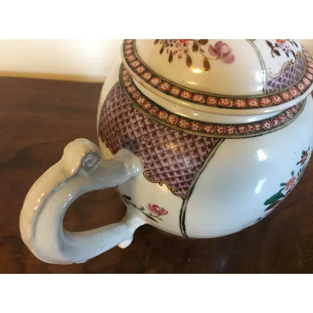 Antique 18th Century Chinese Export Porcelain Tea Pot in Famille Rose Palette For Sale - Image 12 of 13