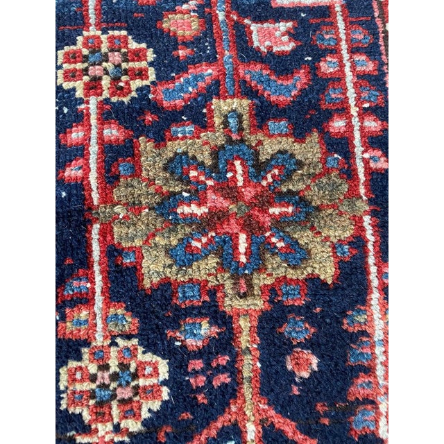 1920s TRUE KING Mighty Iconic Antique Karaja Deep Strawberry Rug 10.6 x 13 For Sale - Image 5 of 18