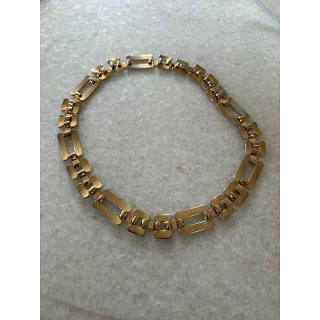 Vintage Goldtone Chainlink Collar Necklace For Sale - Image 4 of 5