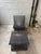 1990s Postmodern Sculptural Slatted Lounge Chair and Matching Ottoman in Charcoal Gray, Circa 1990s For Sale - Image 5 of 9