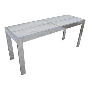 Milo Baughman Pace Style Chrome & Marble Console