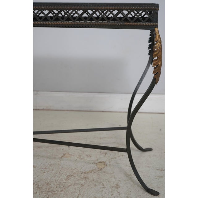 Stunning Hand Painted Top Iron Base Console Table For Sale - Image 4 of 15