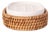 Artifacts Rattan Oval Soap Dish with Ceramic Insert, Honey Brown For Sale