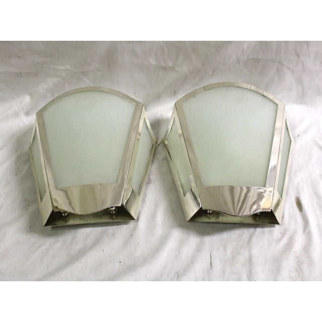 1990s Mid-Century Modern Silver Sconces - a Pair For Sale - Image 9 of 12