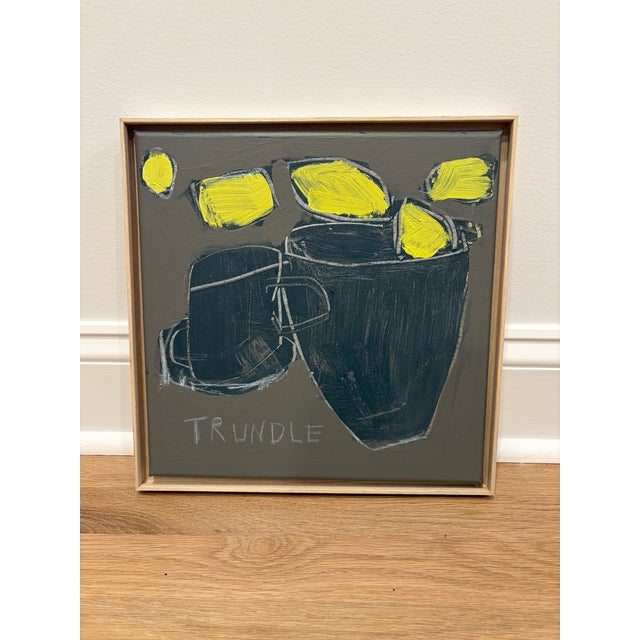 2020s Sarah Trundle, Abstract Framed Still Life Painting, "Lemons With Mug" For Sale - Image 5 of 5