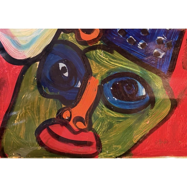 Blue Robert Peter Keil, Faces, Oil Painting on Canvas For Sale - Image 8 of 13