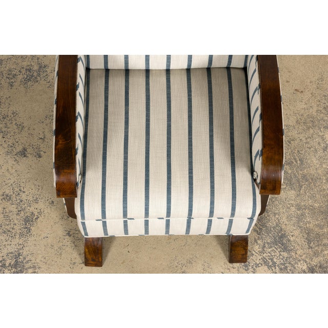 1930s French Art Deco Walnut Armchair, Provence, France, 1930s For Sale - Image 5 of 17