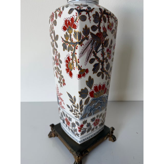 1940s 1940’s French Chinoiserie Porcelain Table Lamp For Sale - Image 5 of 11