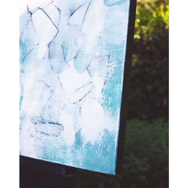 Blue "Float No. 30 - Held Interval" - Luminous Abstract Blue Painting For Sale - Image 8 of 10