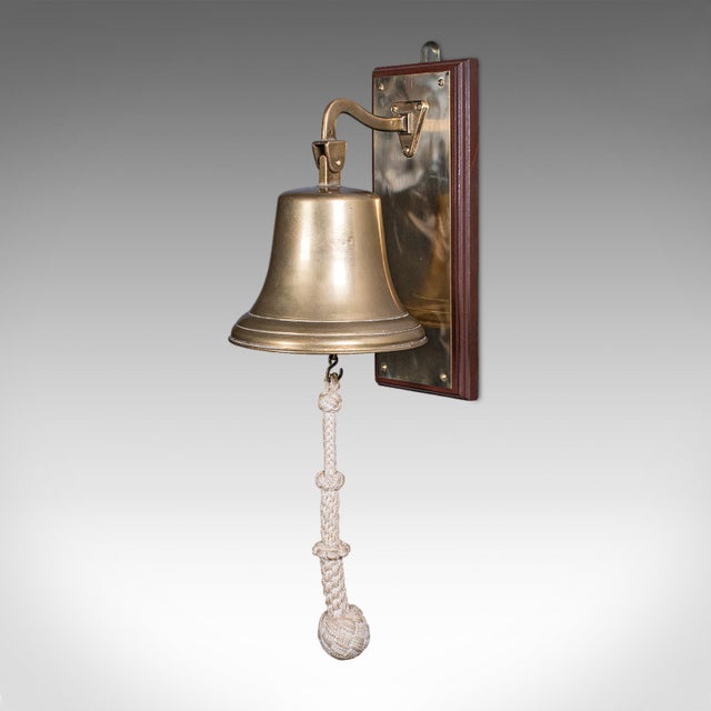 English Vintage School Dinner Bell, English, Brass, Playground Ringer, Mid Century For Sale - Image 3 of 9