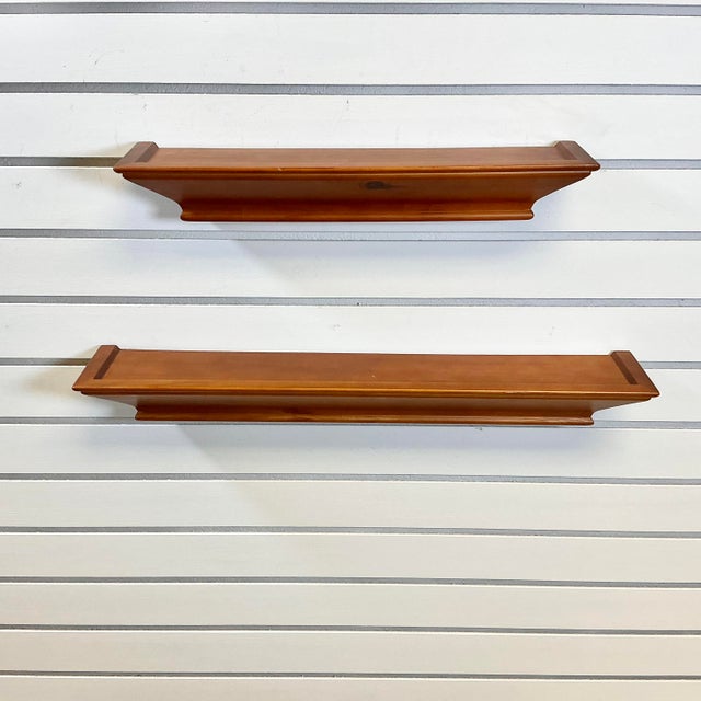 1990s Vintager Contemporary Rustic Maple Shelves - Set of 2 For Sale - Image 4 of 11
