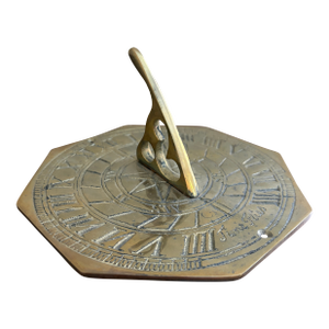 Vintage English Country Brass Garden Sundial "Time Flies"