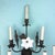 Ebony Vintage 7 Light Wrought Iron Wall Sconce With Milk Glass Flowers & Cherub Motif Matching Sconce Available Separately For Sale - Image 8 of 12