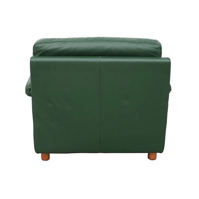 Vintage Chair in Green Leather, 1950s For Sale - Image 4 of 5