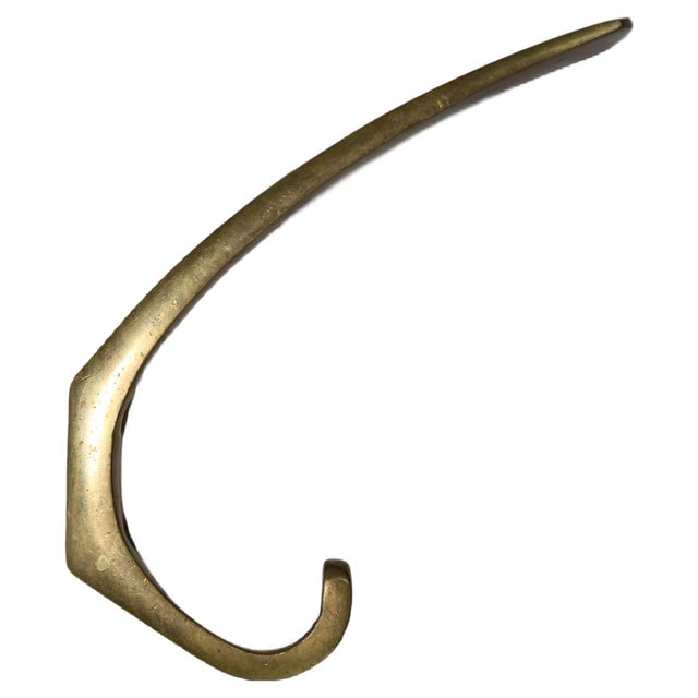 Austrian Brass Coat Hooks, 1950s, Set of 6 For Sale