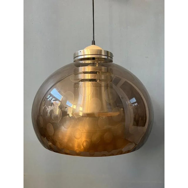 Plastic Space Age Mushroom Pendant Lamp by Herda, 1970s For Sale - Image 7 of 11