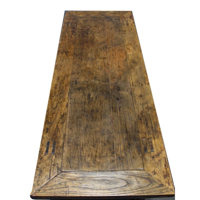 Carved Elm Dual-Drawer Cabinet For Sale - Image 10 of 13