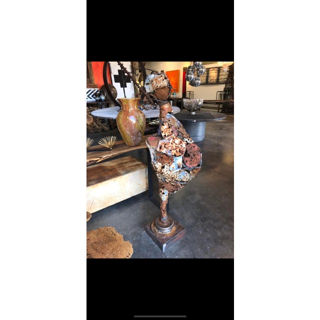 The Majordomo Is a Bullet Ridden Metal Art Sculpture Created by Artist Mark Wade For Sale - Image 9 of 9