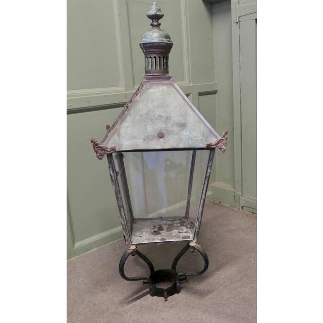 Large Mid-19th Century Copper Lantern, 1860 For Sale - Image 4 of 9