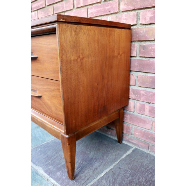 1960s MidCentury Modern Bassett Impact Collection Walnut 2Drawer Nightstand Chairish