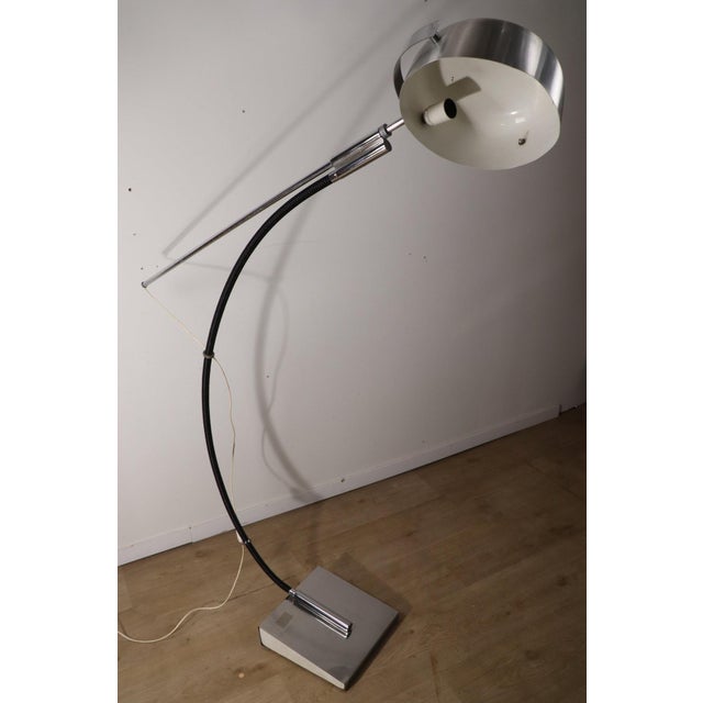 Mid-Century Modern Vintage Arc Floor Lamp with Chromed Metal Arm, 1970 For Sale - Image 3 of 18