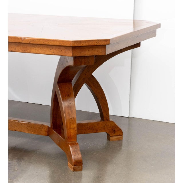Modern Walnut Octagonal Extending Dining Table For Sale In New York - Image 6 of 17