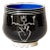 Black, White and Cobalt Blue Ceramic Abstract Bowl Signed Goldenberg For Sale