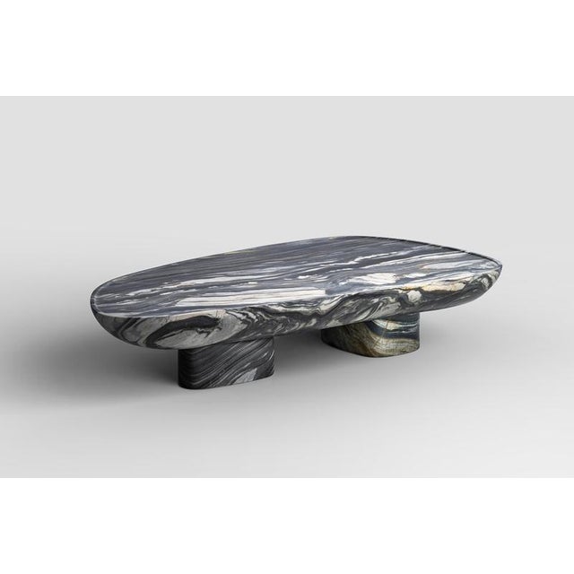 Contemporary Shell Calacatta Midnight Coffee Table by Etamorph For Sale - Image 3 of 6
