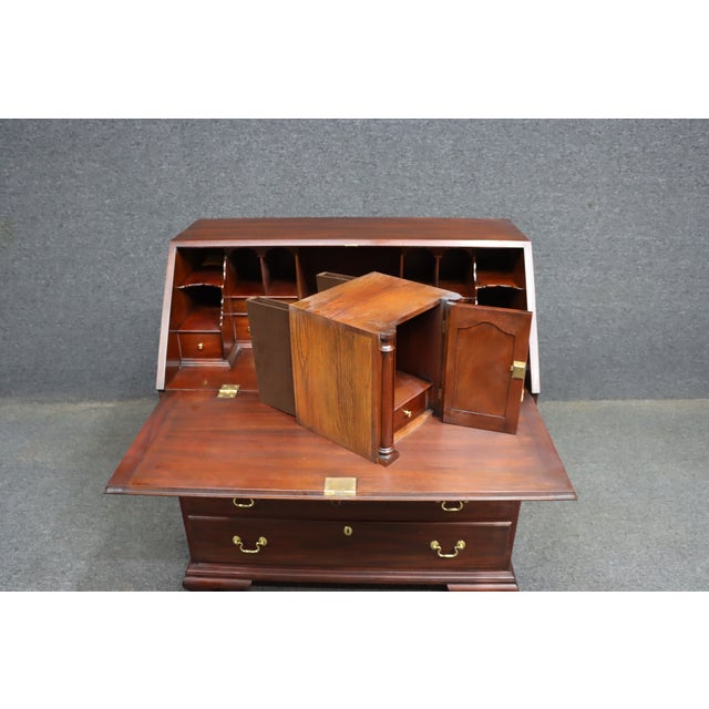 Henkel Harris Mahogany Chippendale Secretary Desk With Fitted Interior For Sale - Image 10 of 17
