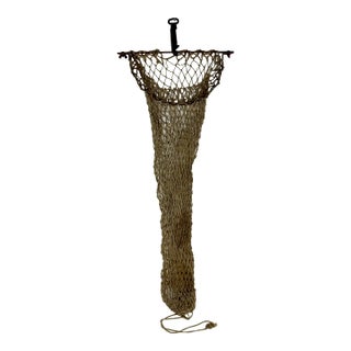 Vintage Long Metal & Net Hamper, for Decorative Accent Piece Purposes For Sale